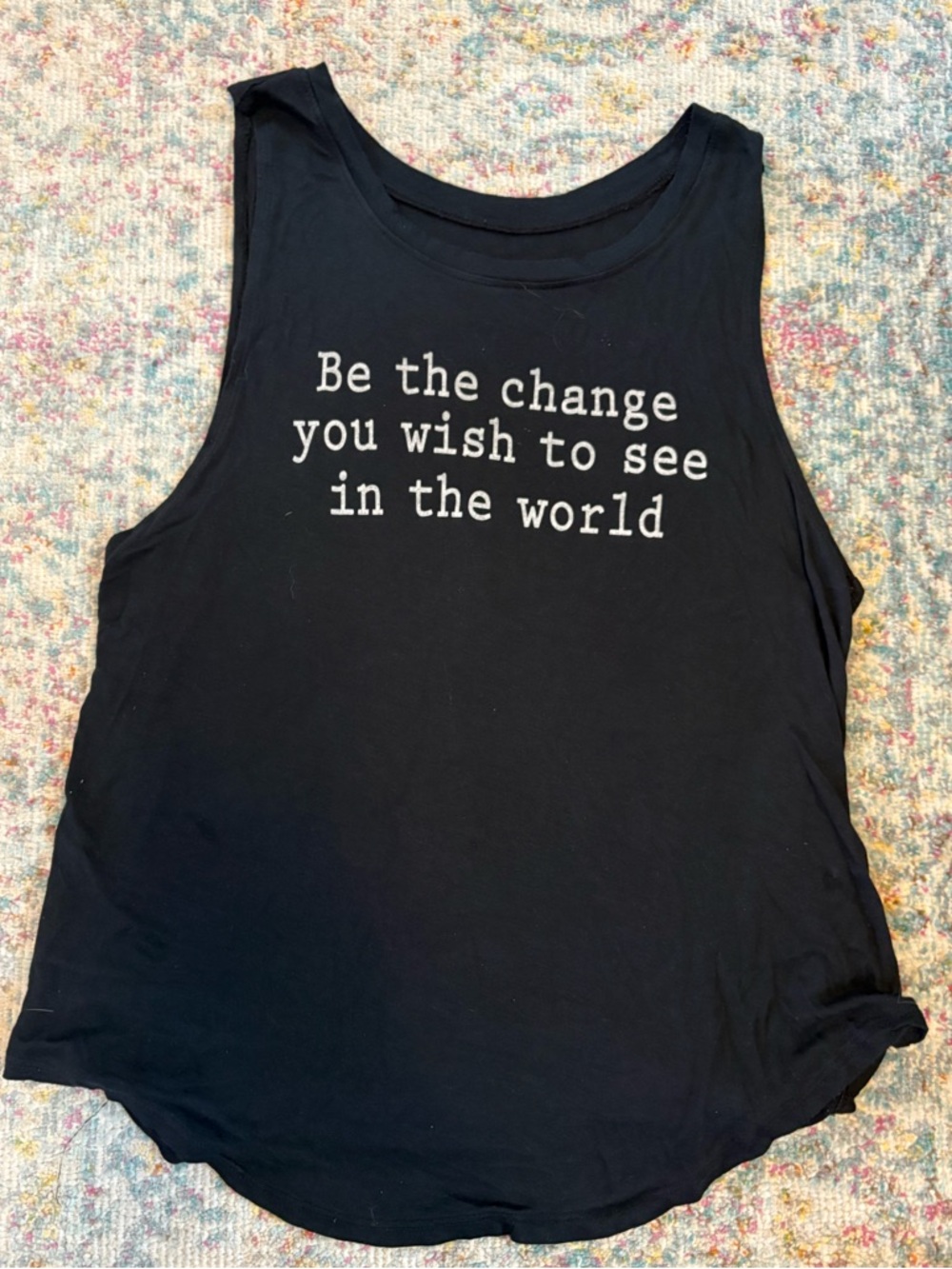 Women's Black Graphic Tank Top - Inspirational Quote